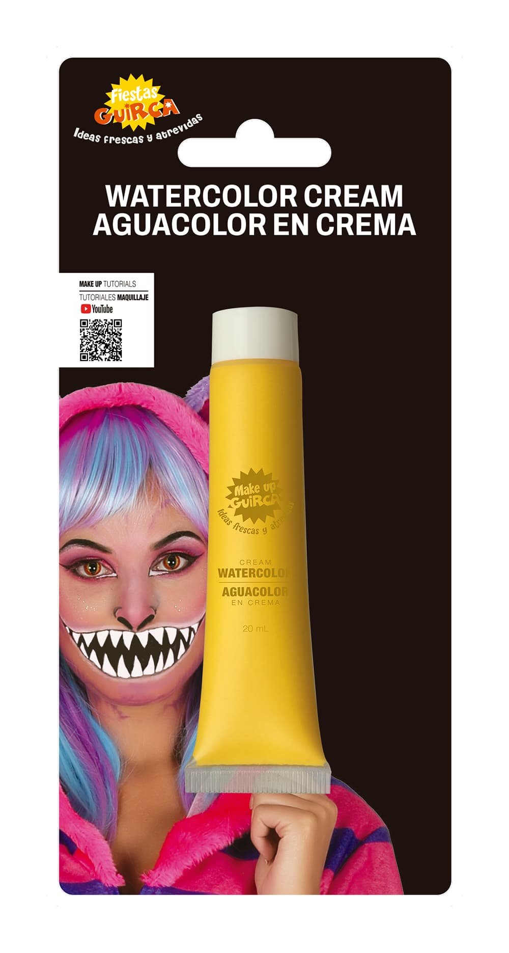 Gul vandbaseret sminke, tube 20 ml