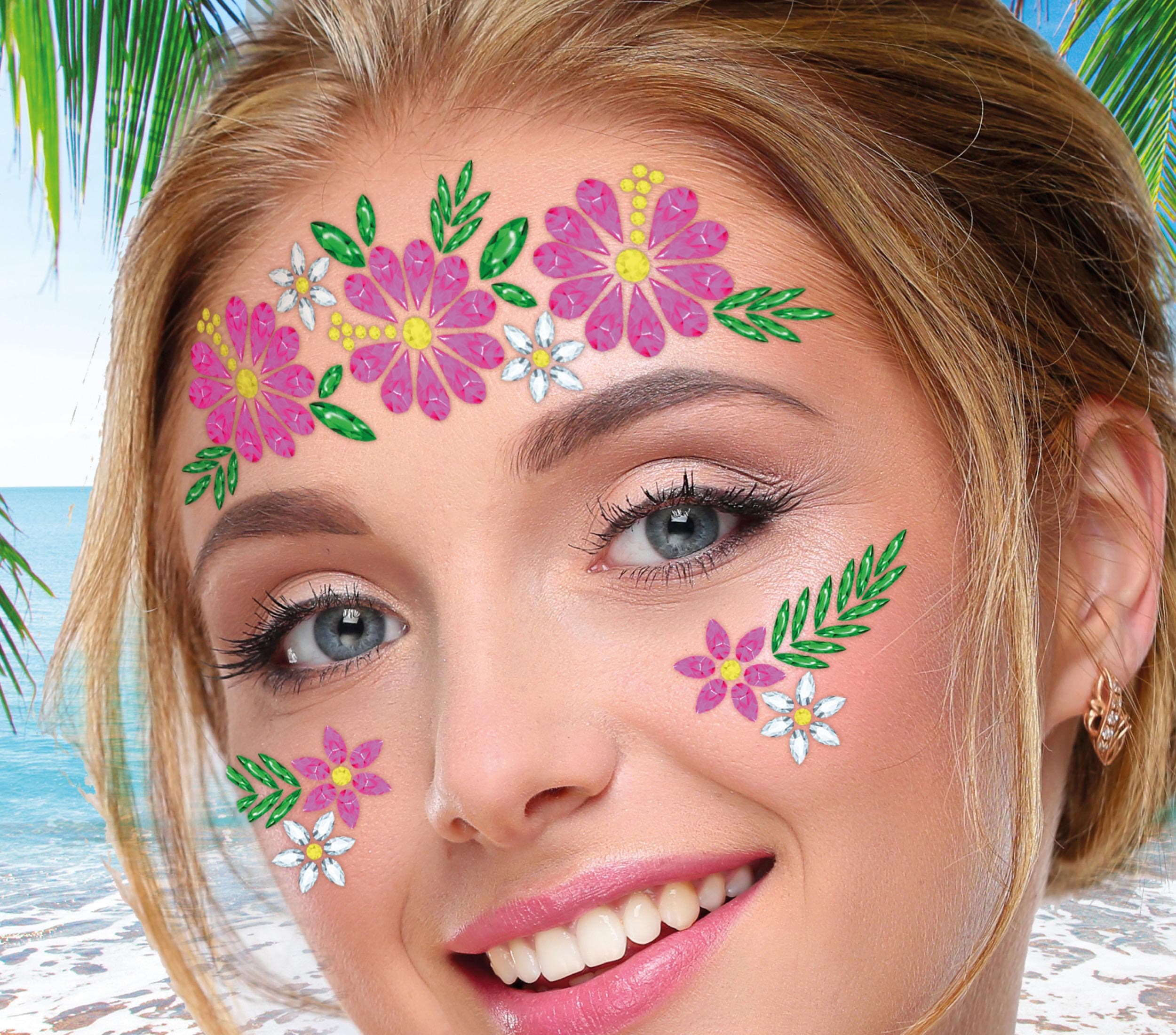 Ansigtssmykker med blomster