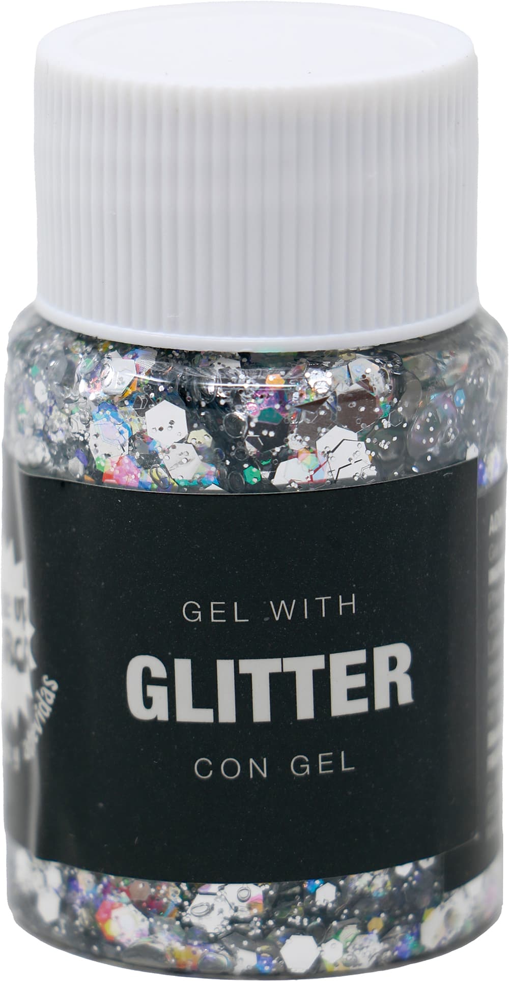 Sølvfarvet glimmergel 20 g