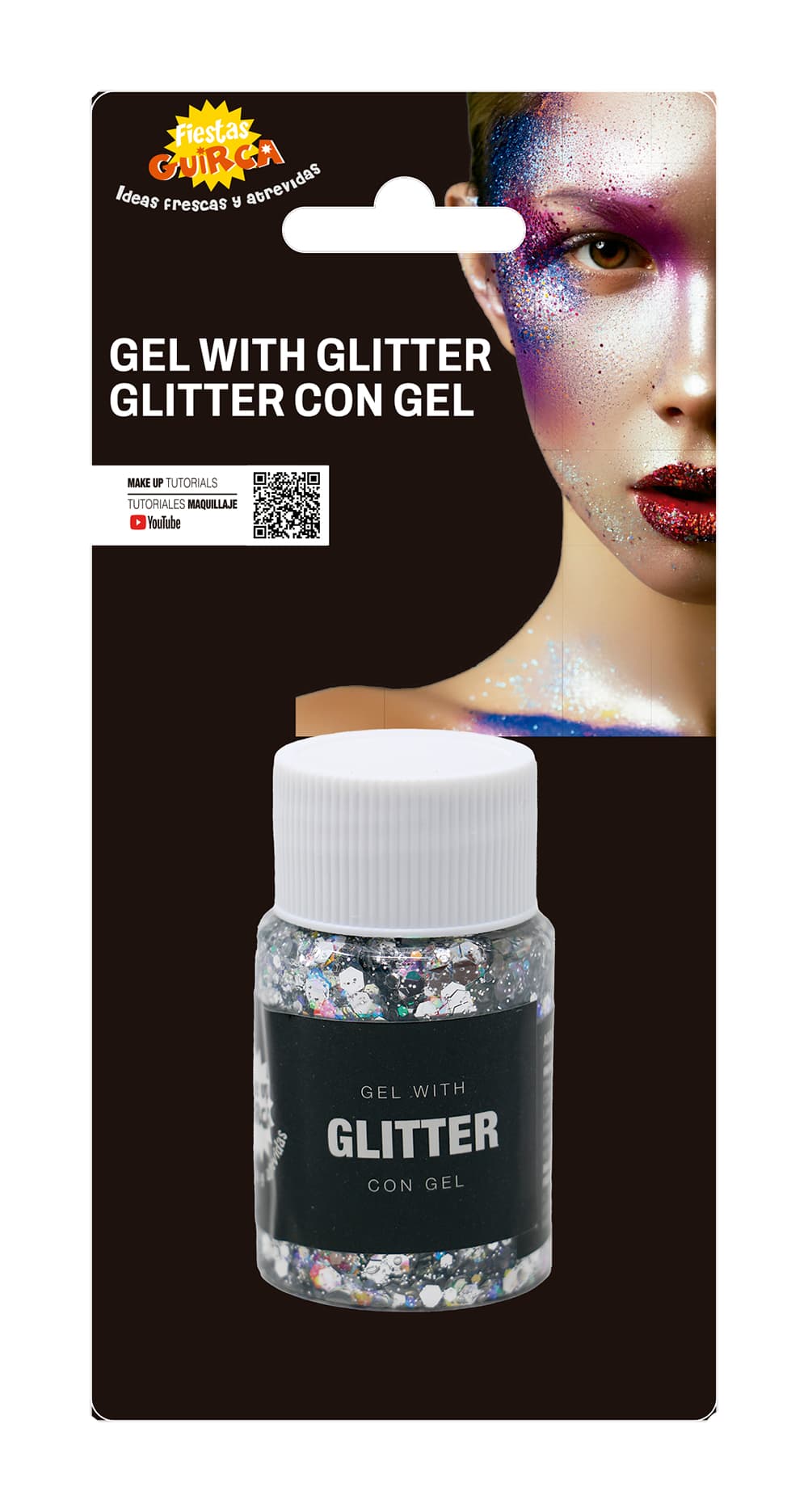 Sølvfarvet glimmergel 20 g