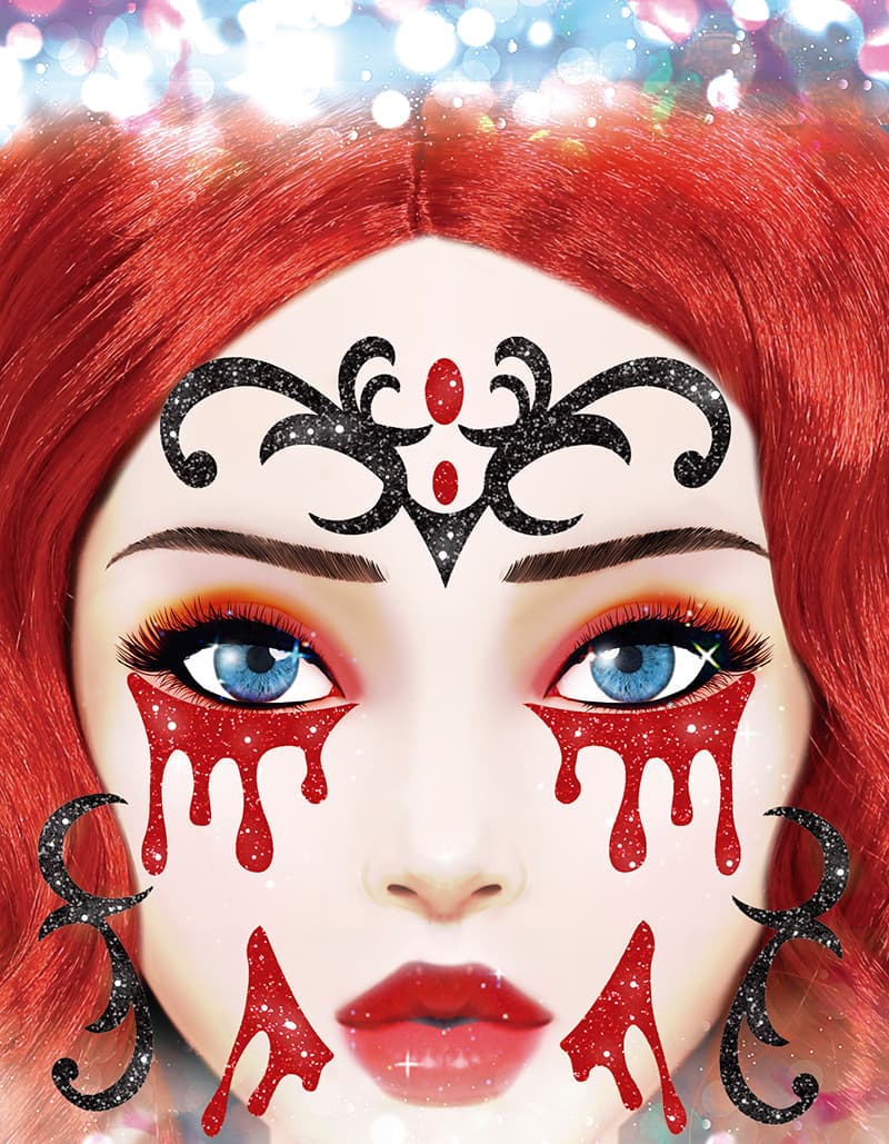 Vamp-ansigtsglimmer, 13 × 15 cm
