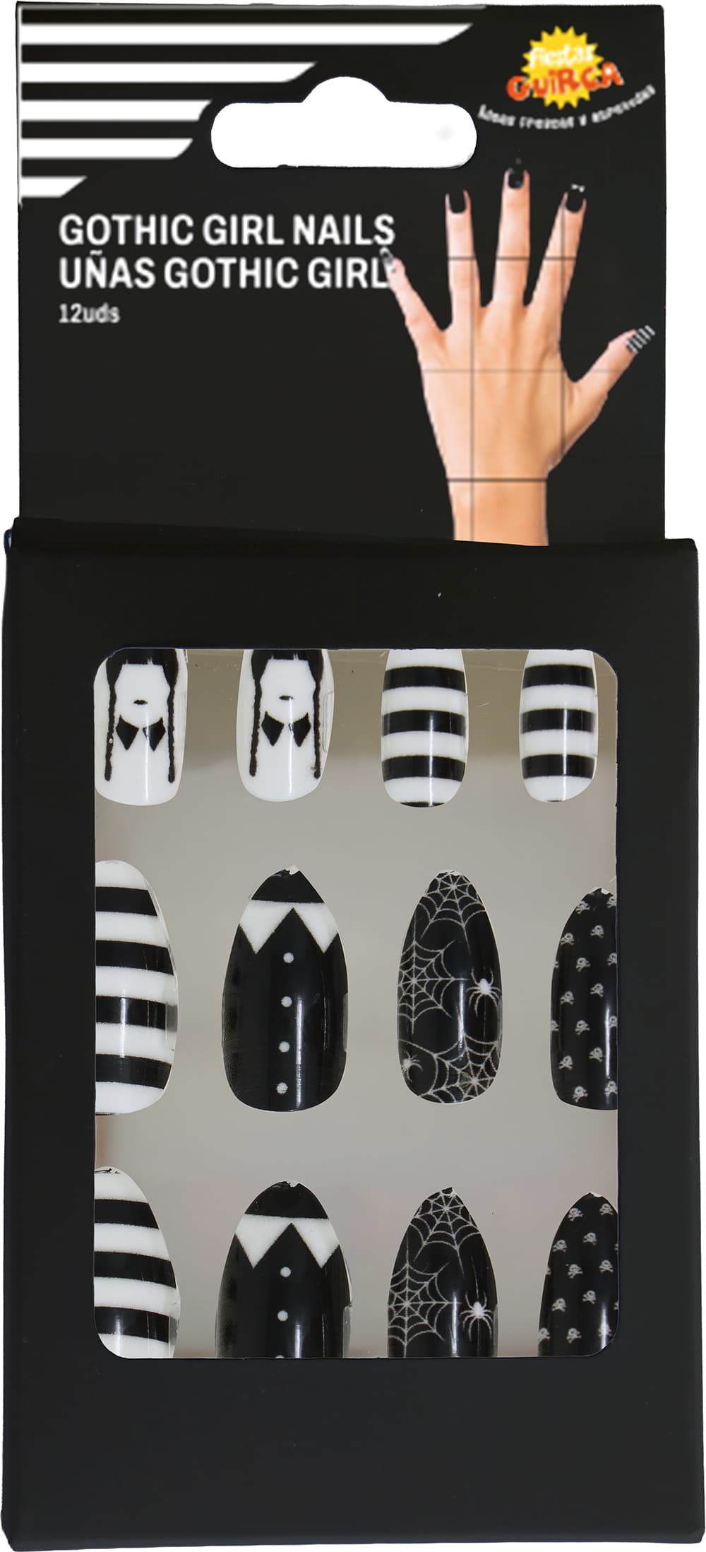 12 gothic girl-negle med lim