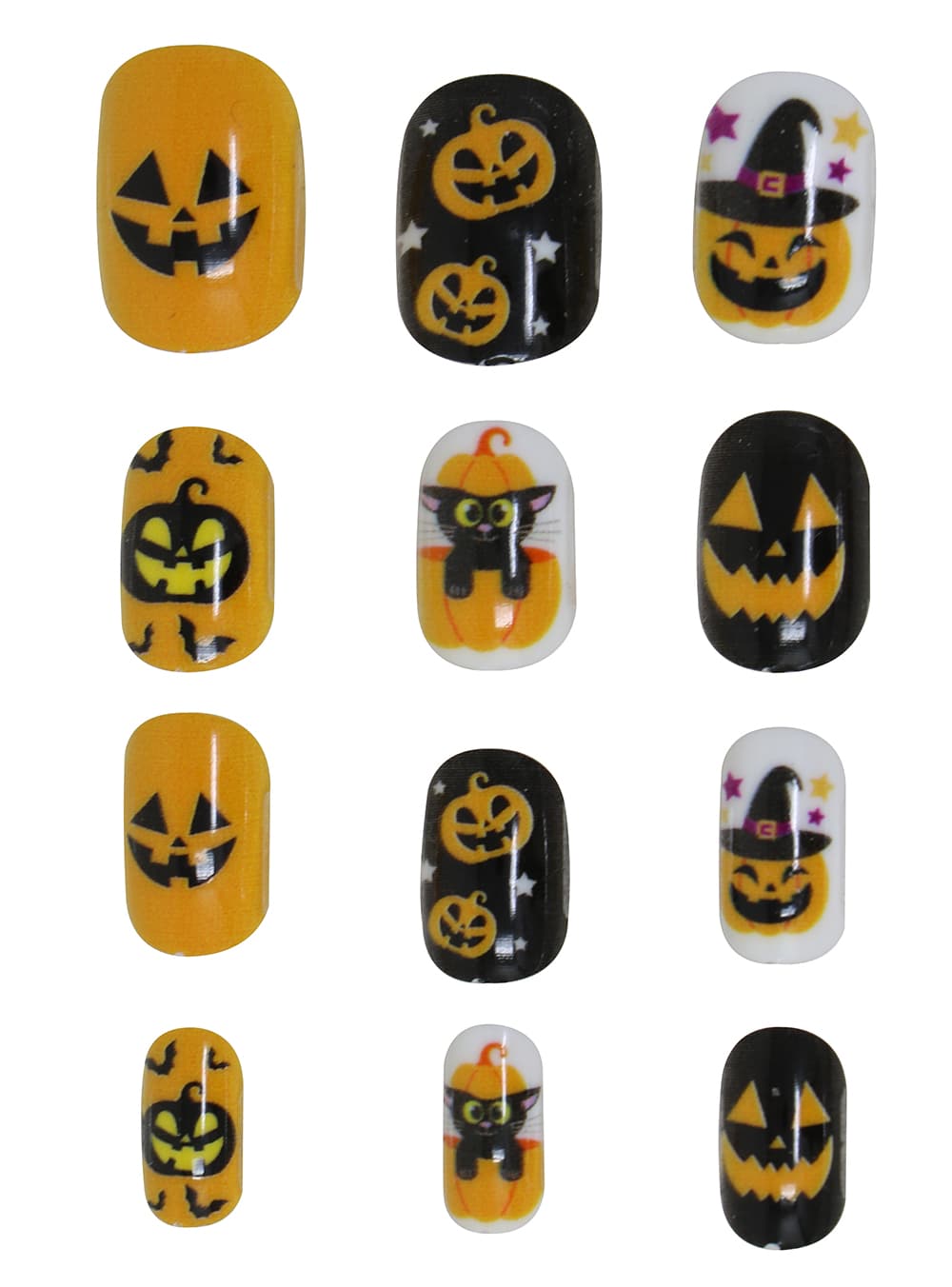 12 negle med lim til børn, halloweendesign 1