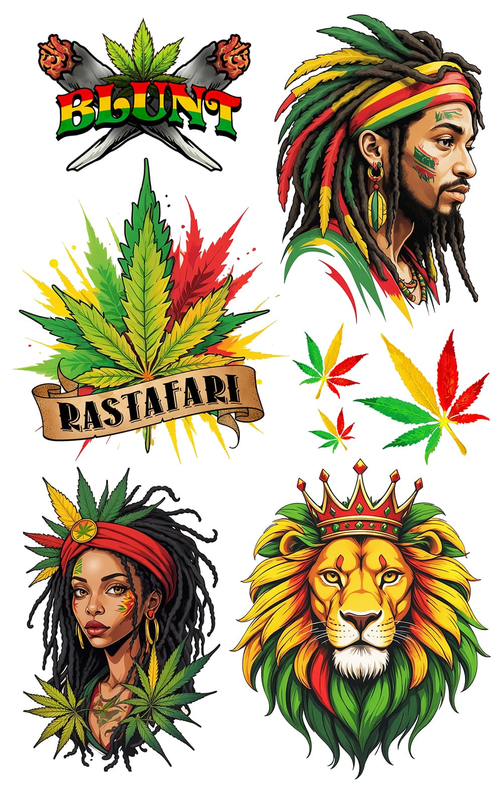 Jamaica-tatoveringsark 14 × 30 cm