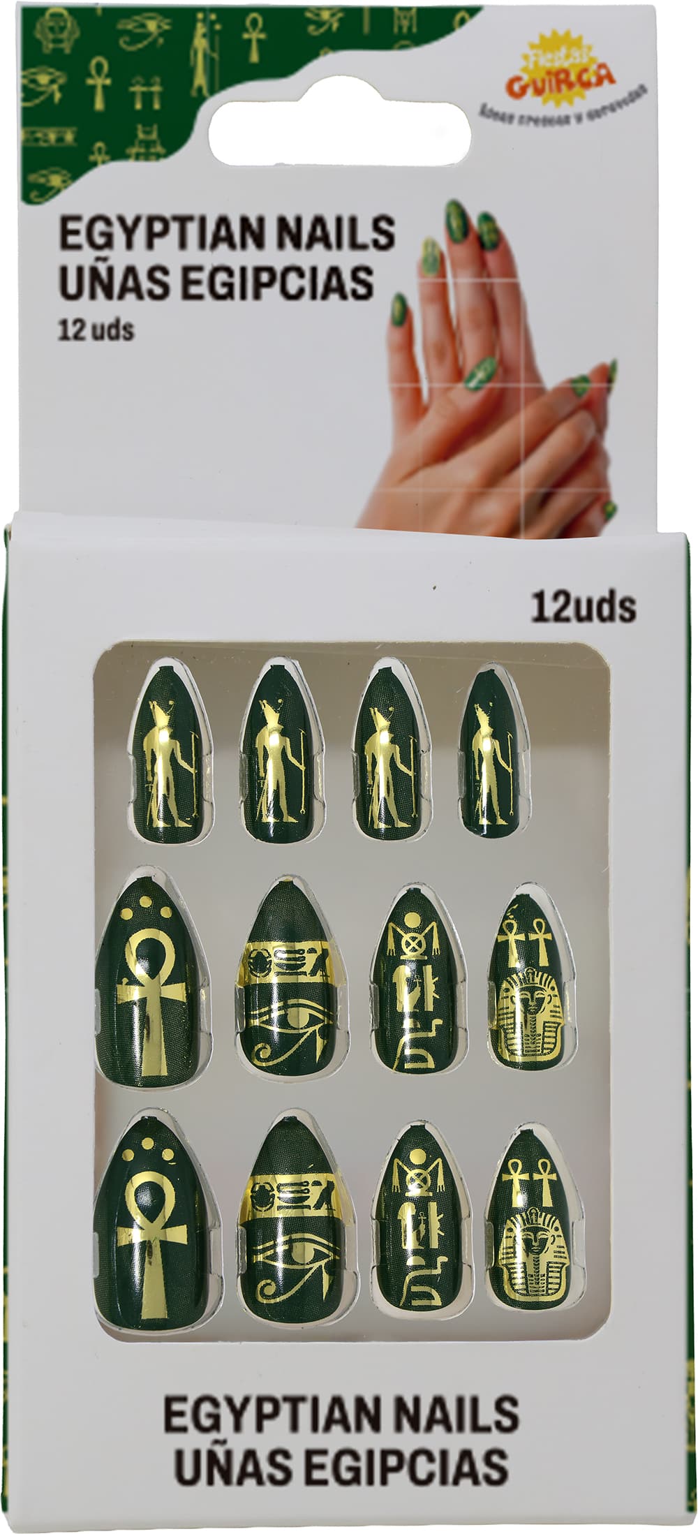 12 egyptiske negle med lim