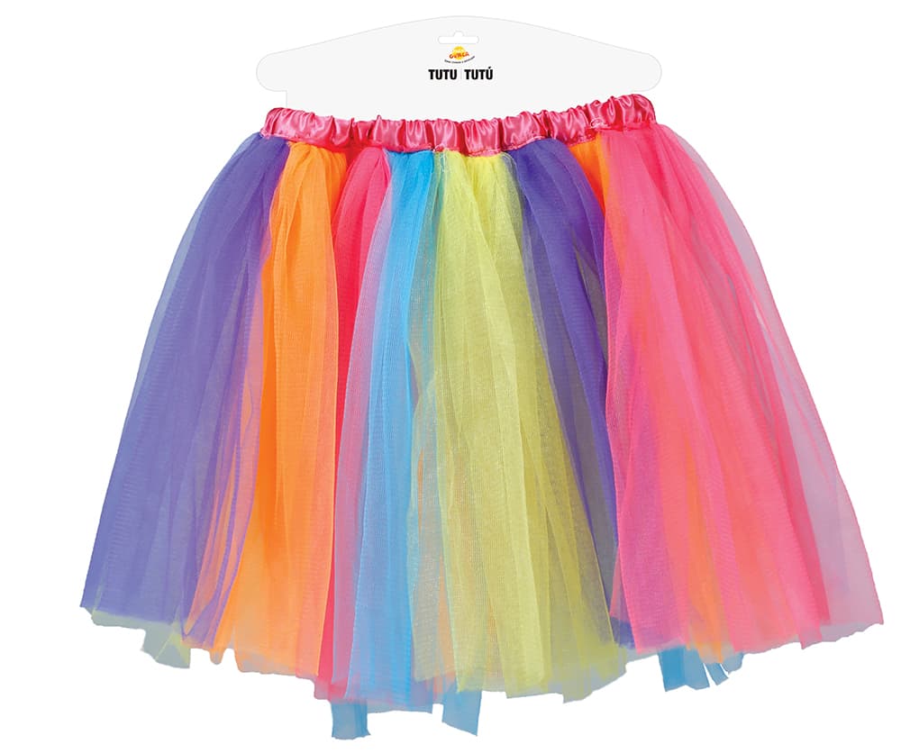 Flerfarvet tutu til børn, 30 cm