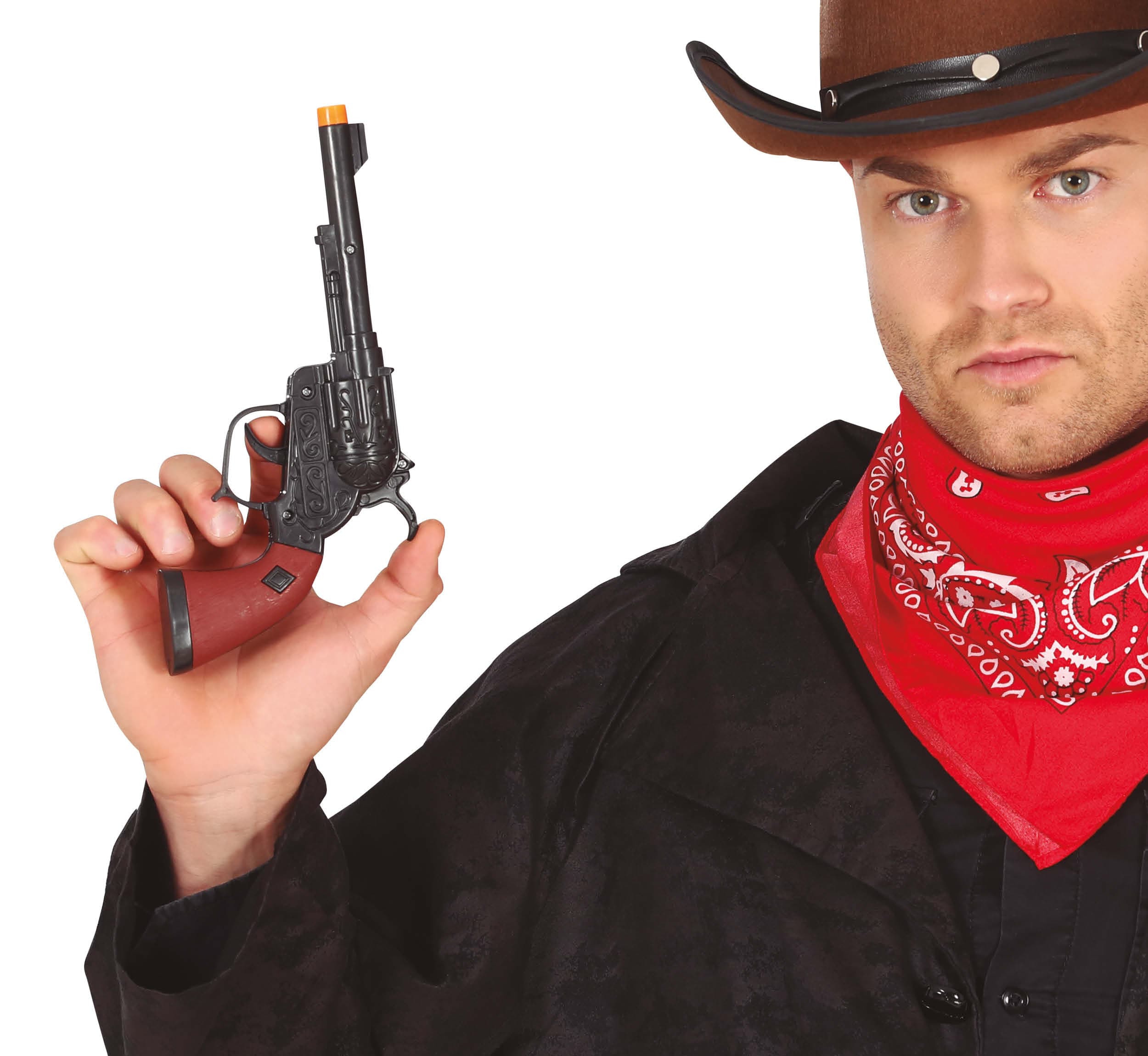 Sort cowboypistol, 20 cm
