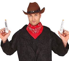 2 cowboypistoler, 20 cm