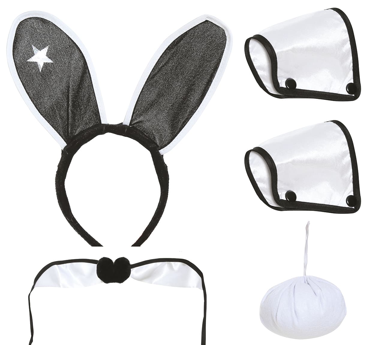 Bunnygirl-sæt, sort og hvid