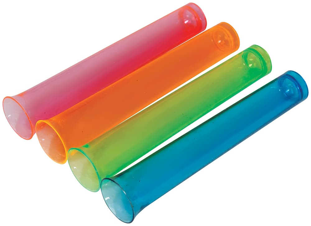 15 reagensglas i assorterede farver, 13 cm
