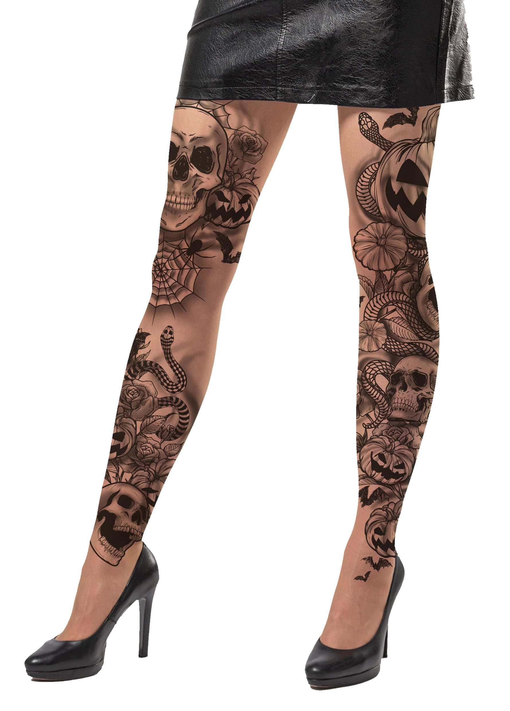 Leggings med halloween-tatoveringer