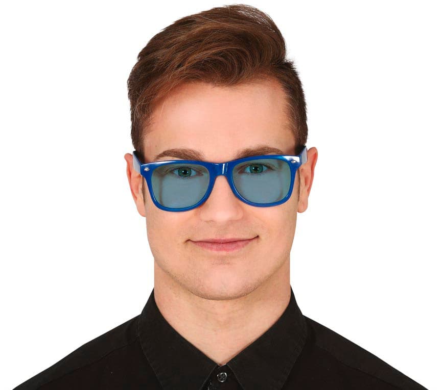 Blå briller med blå glas