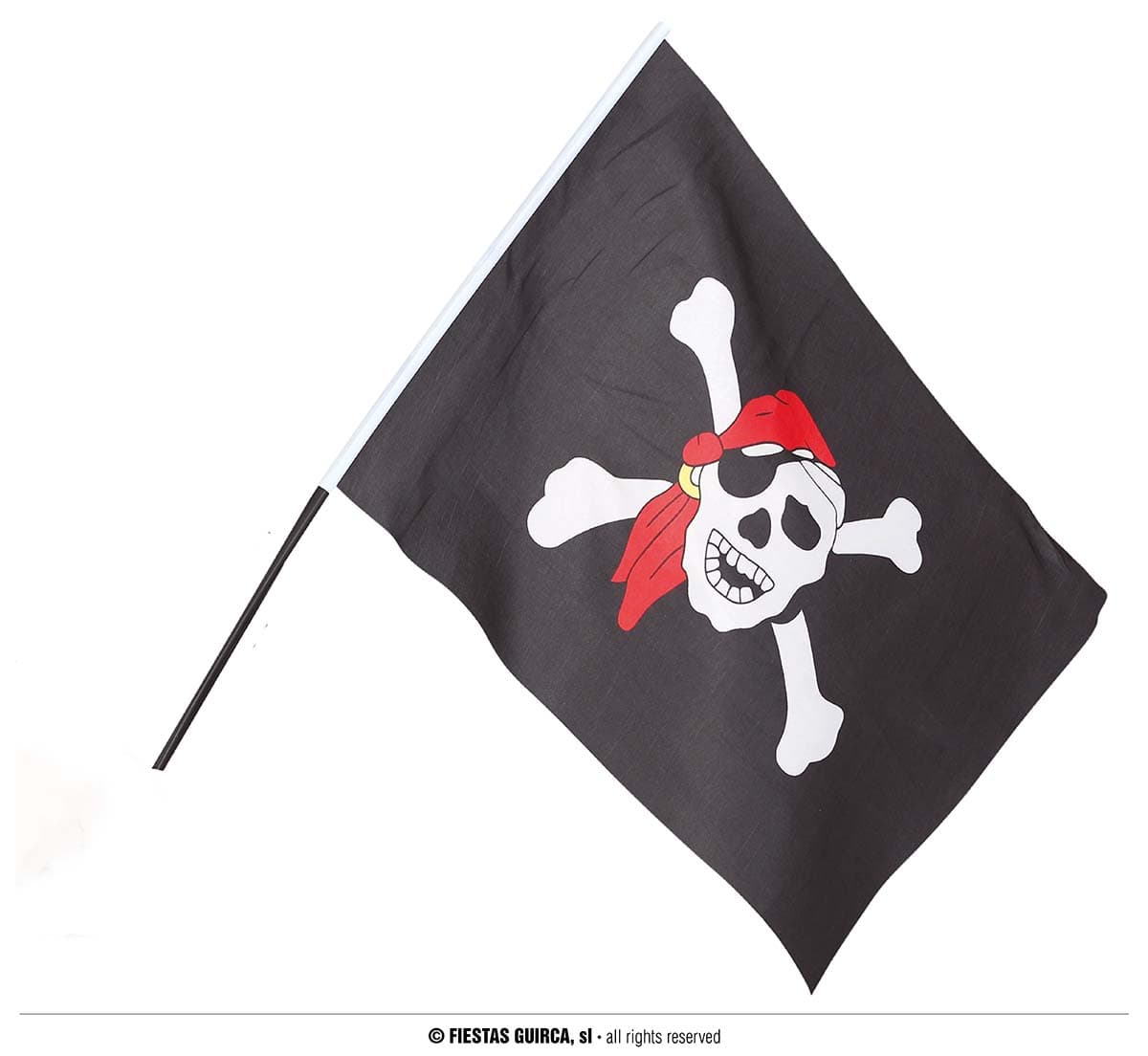 Piratflag med stang 45 × 30 cm