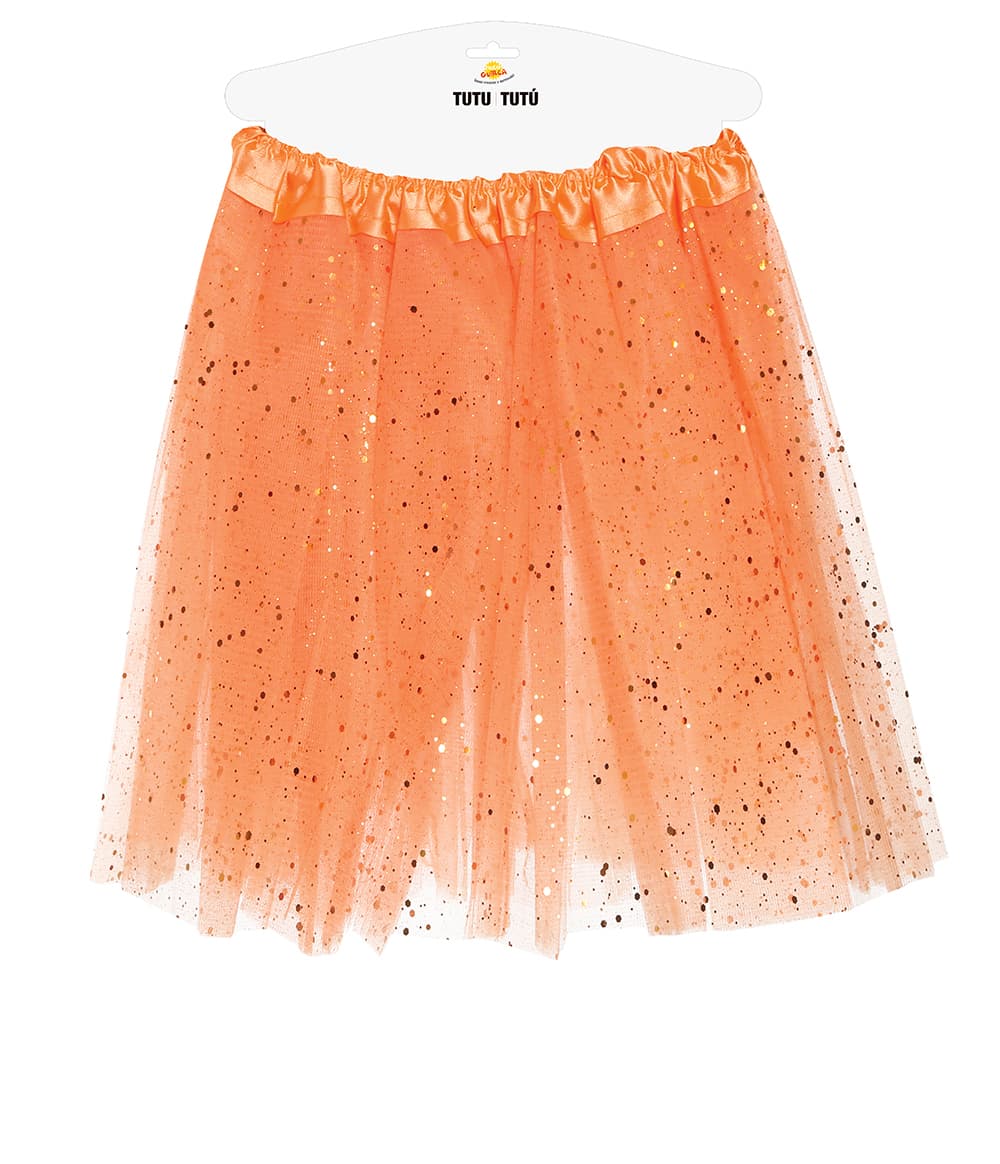 Orange tutu med glimmer, 40 cm