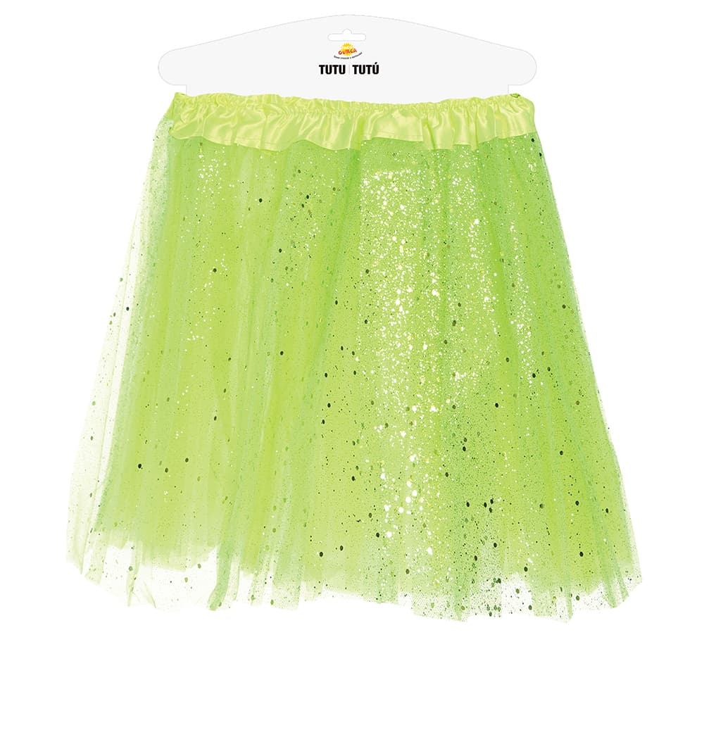 Lysegrøn tutu med glimmer, 40 cm