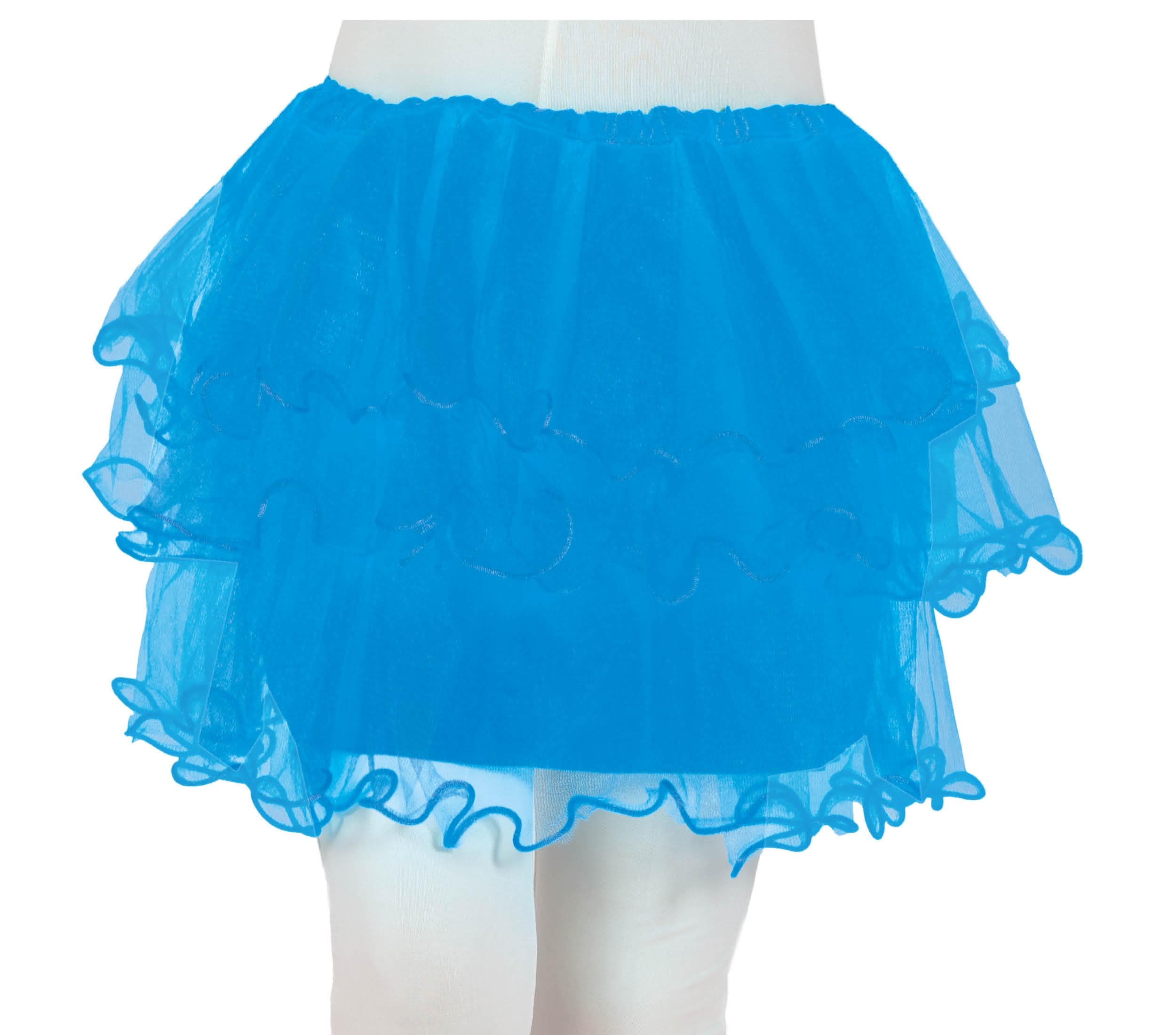 Blå tutu med flæser til børn, 30 cm