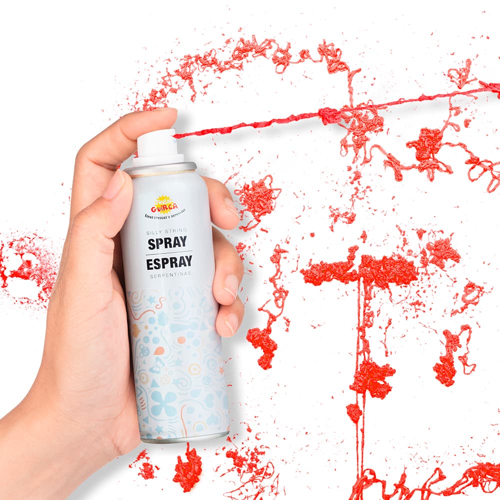 175 serpentinspray-dåse, 83 ml, gul/blå/rød/grøn/orange/fuchsia