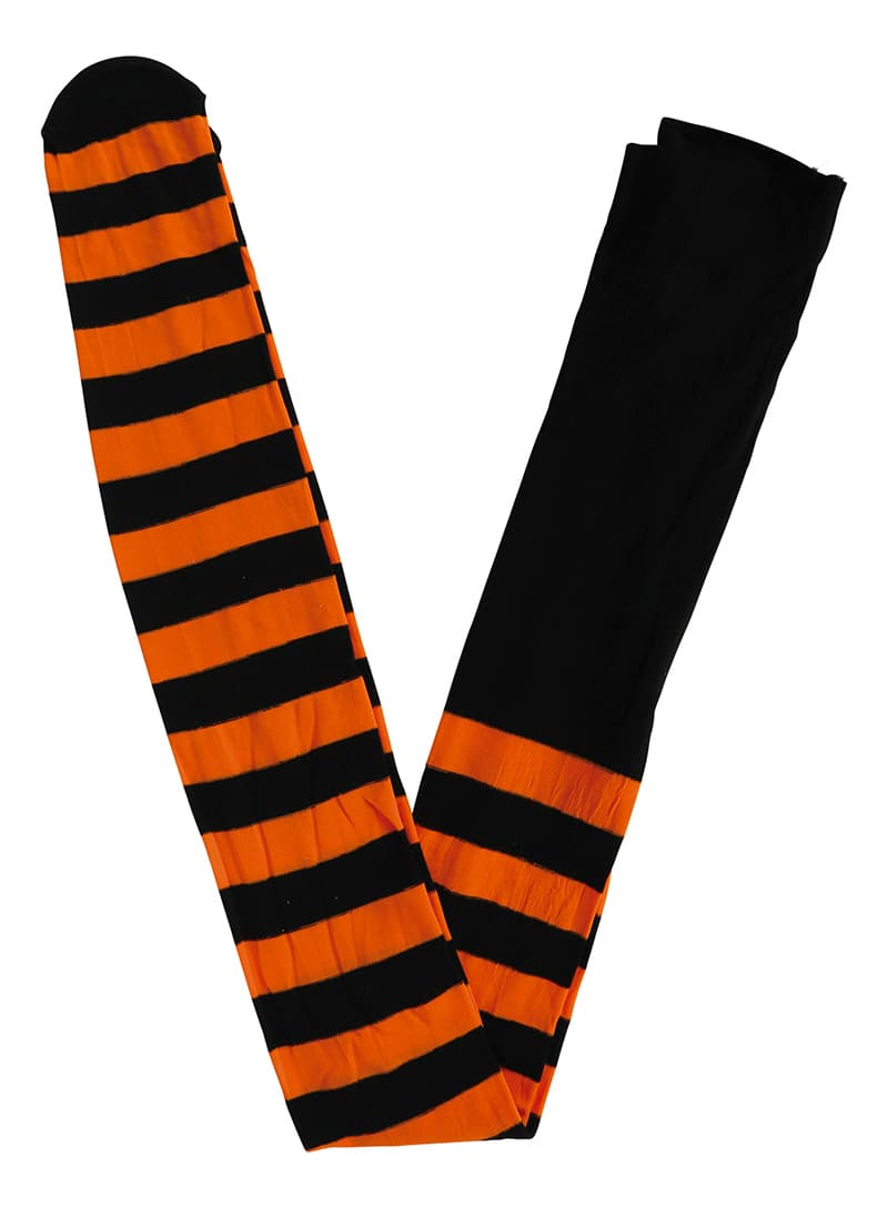 Orange stribede strømpebukser
