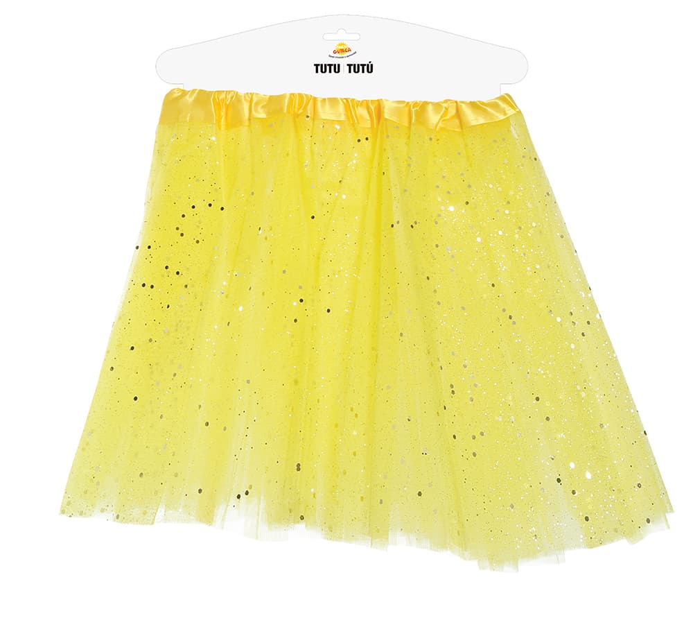 Gul tutu med glimmer til børn, 30 cm