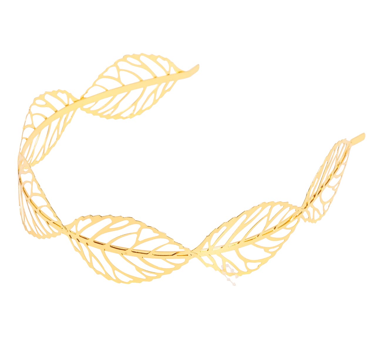 Metaltiara med gyldne blade