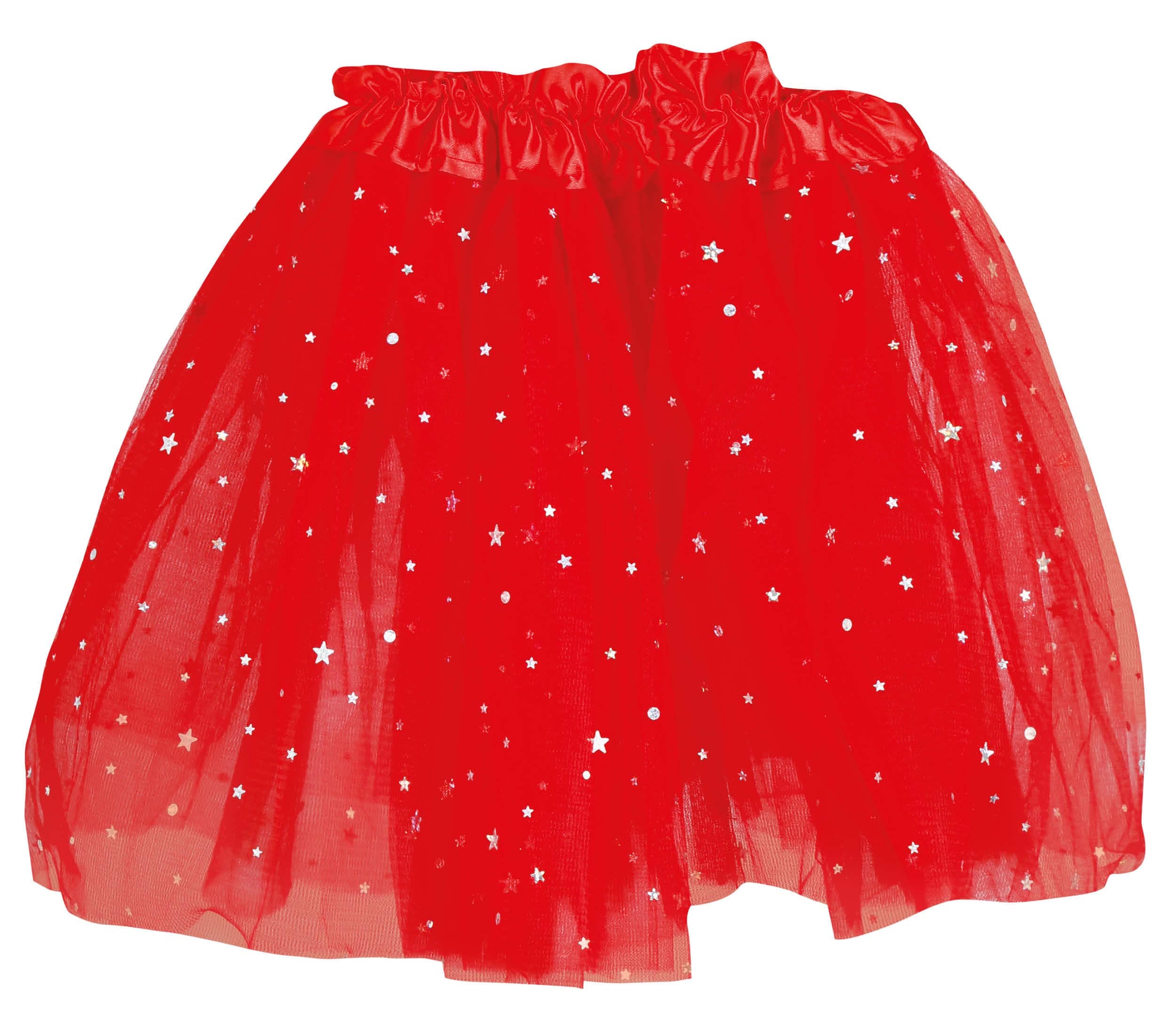 Rød tutu med stjerner 30 cm
