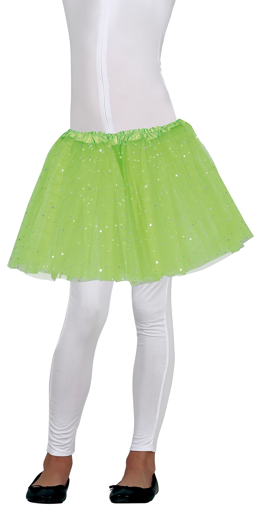 Limegrøn tutu med stjerner 30 cm