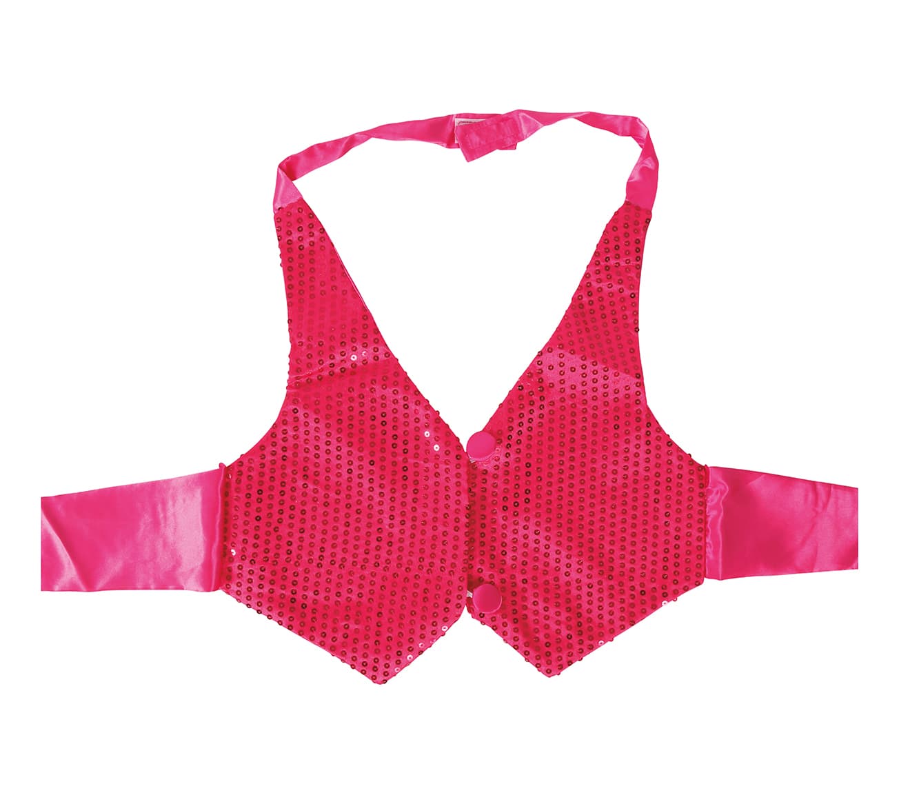 Fuchsiafarvet pailletvest til damer