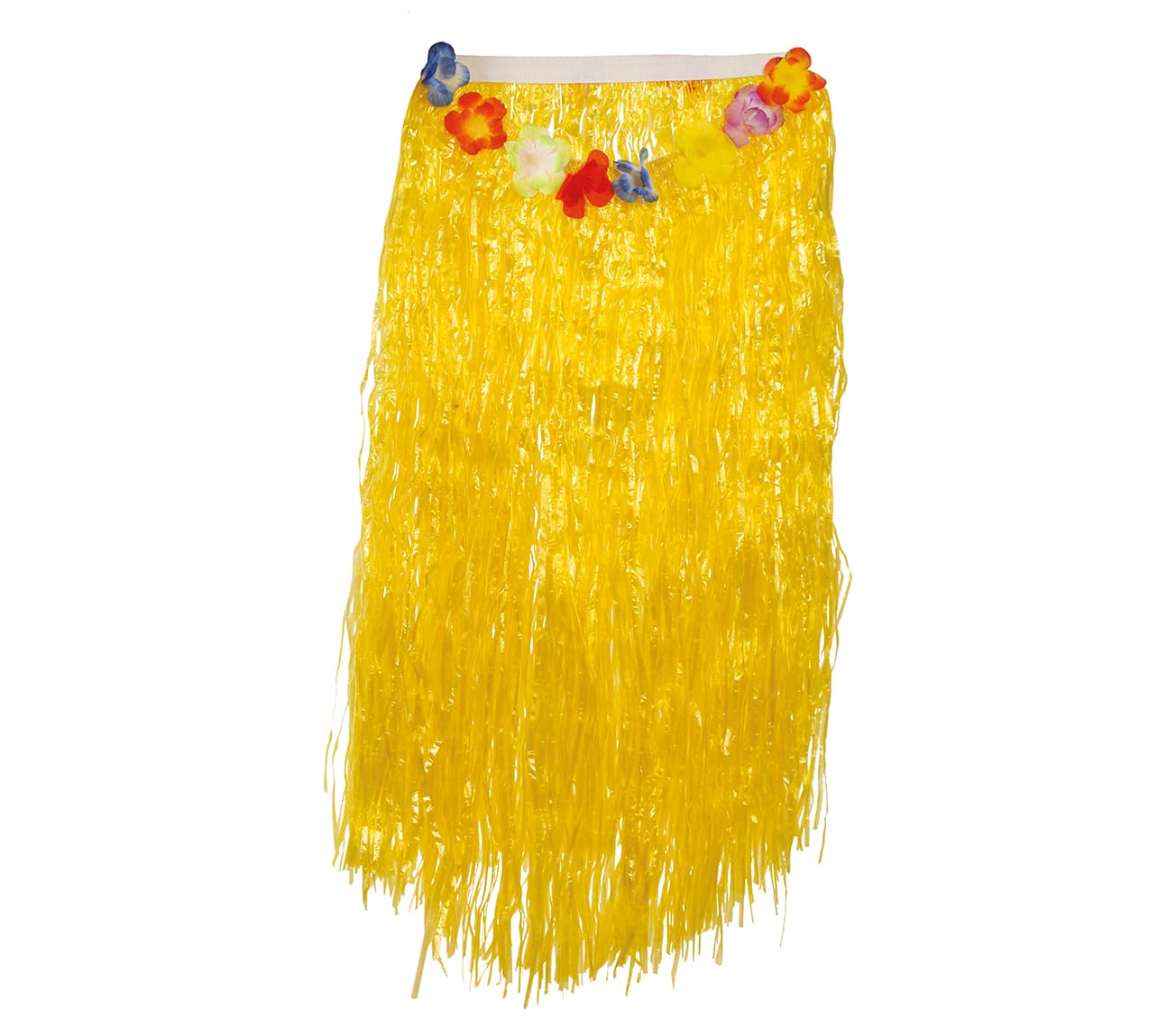 Hawaii-skørt med blomster, 75 cm, gult