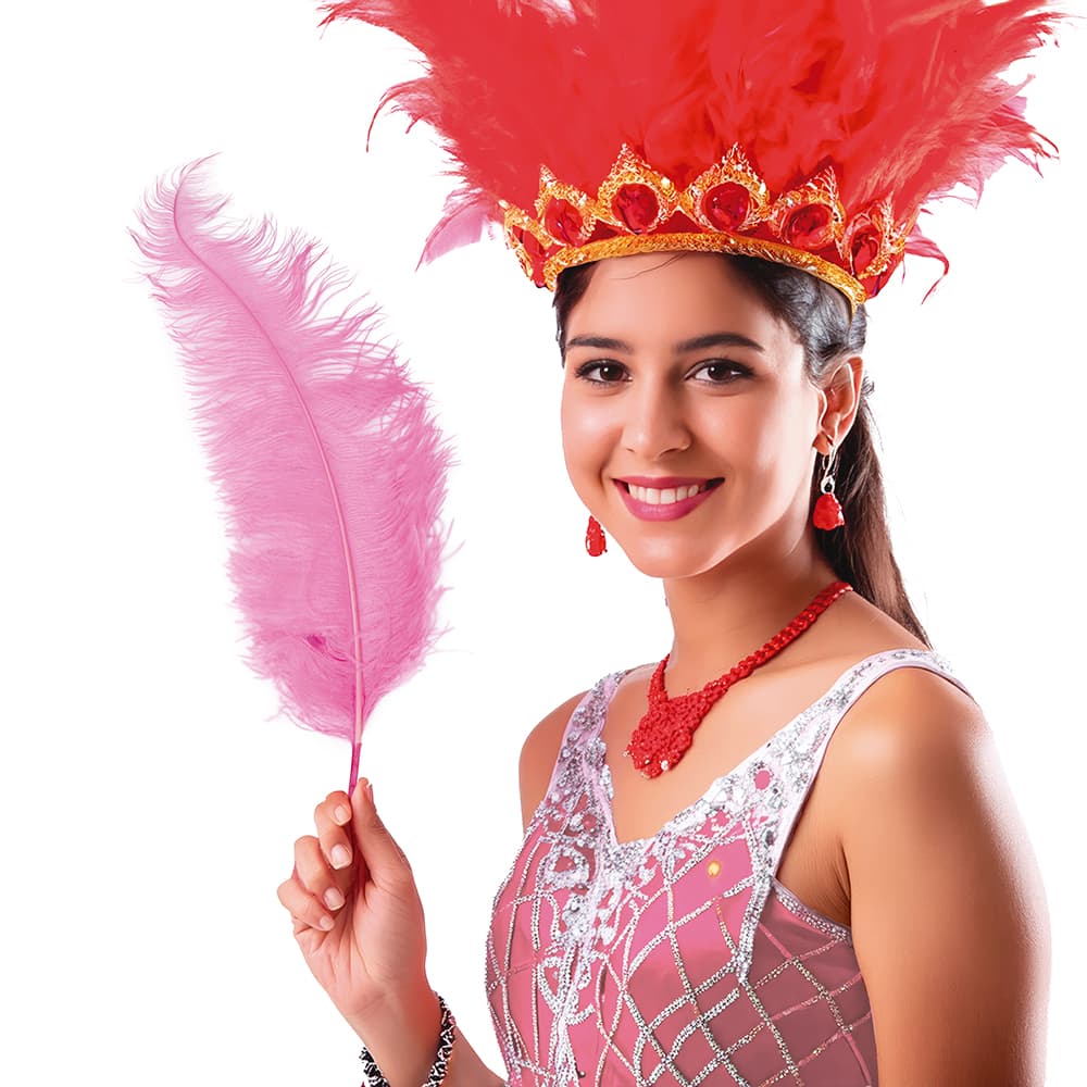 Pose med 12 strudsefjer, 45-65 cm, pink