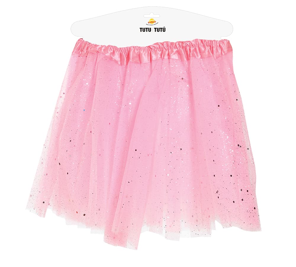Lyserød tutu med glimmer 30 cm