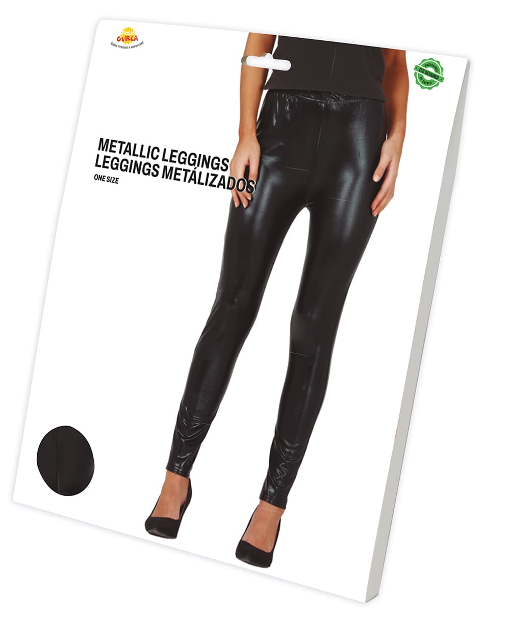 Sorte metalliske leggings