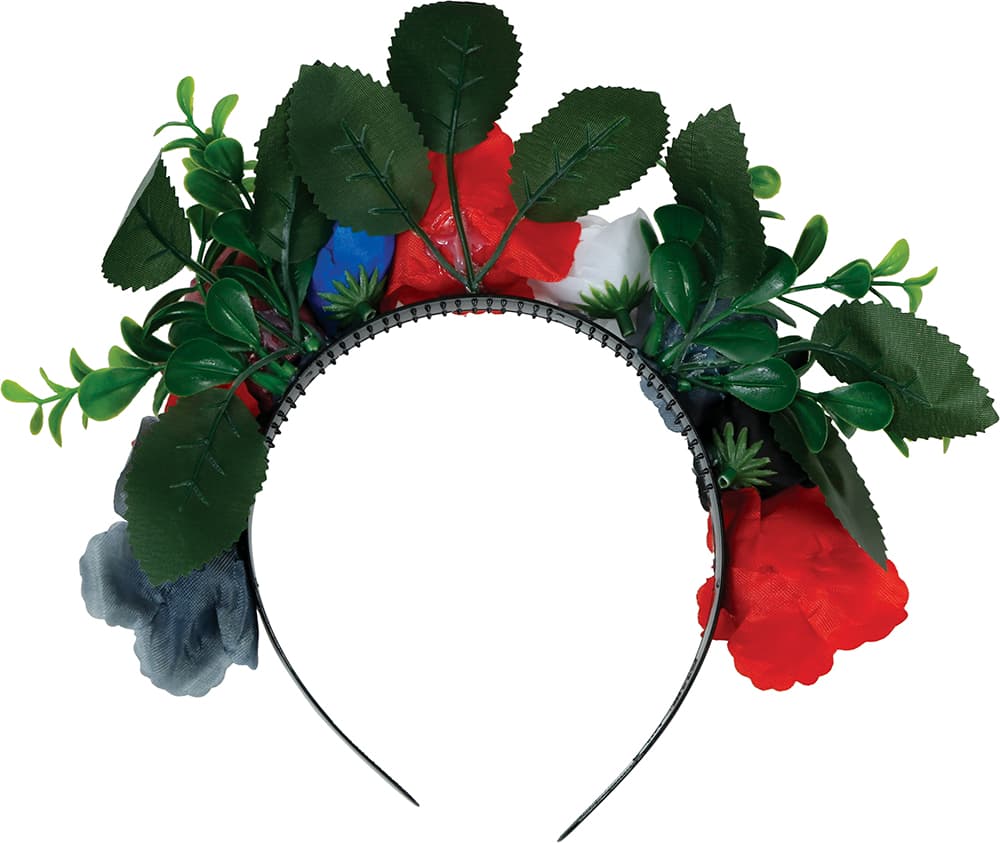 Blomsterhårbånd med blade