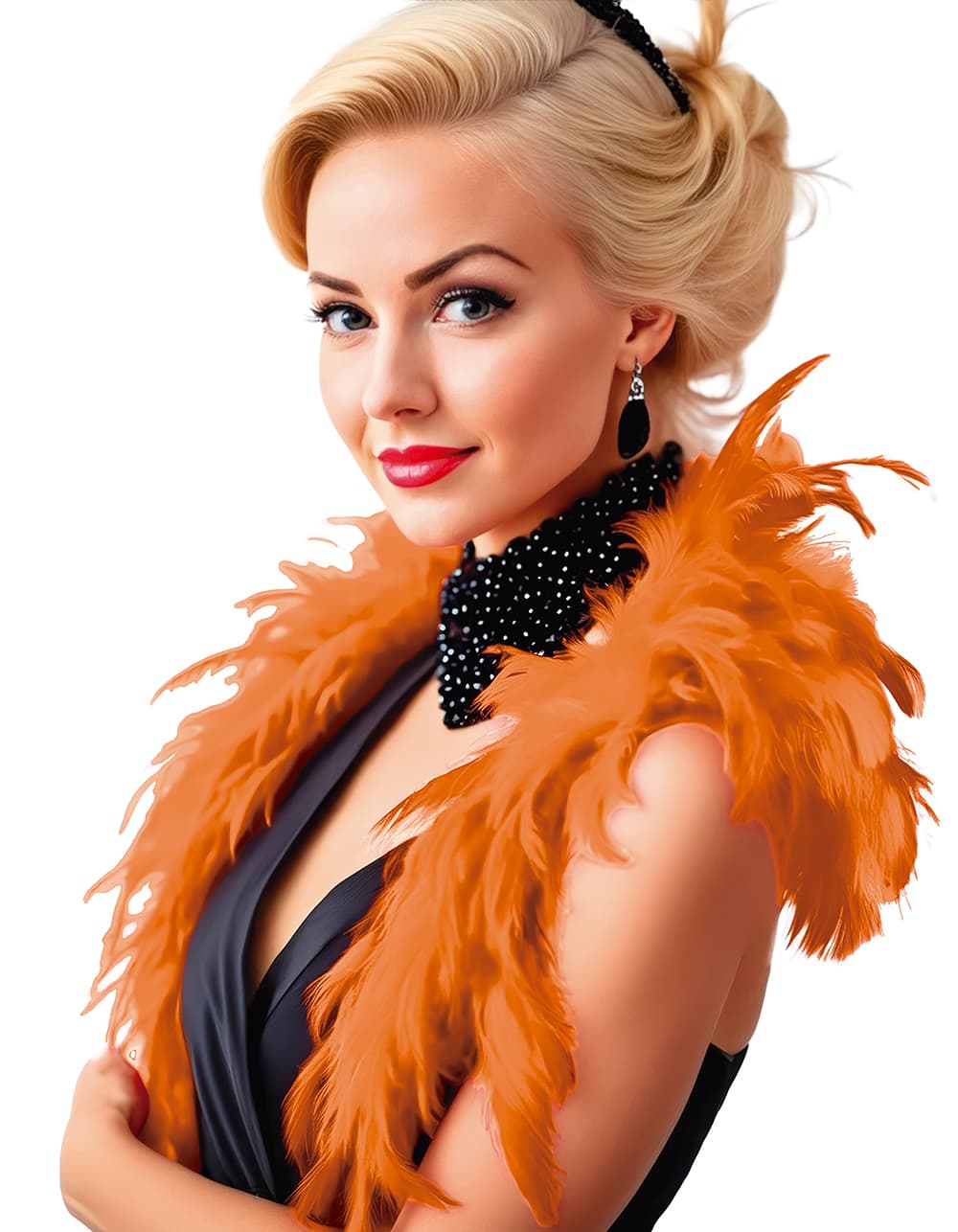 Boa med orange fjer (40 g)