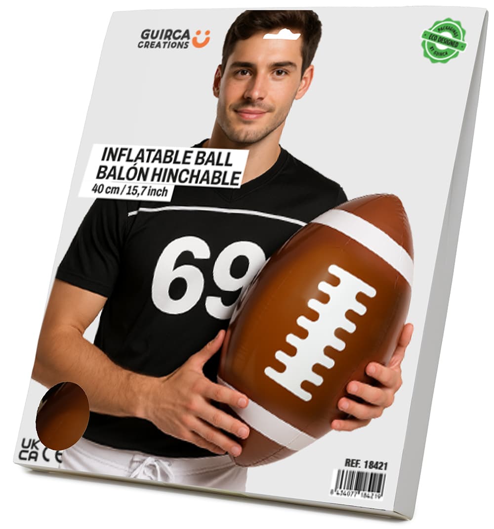 Oppustelig rugbybold, 40 cm