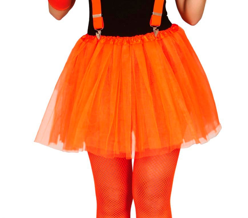 Neonorange tutu til damer, 40 cm