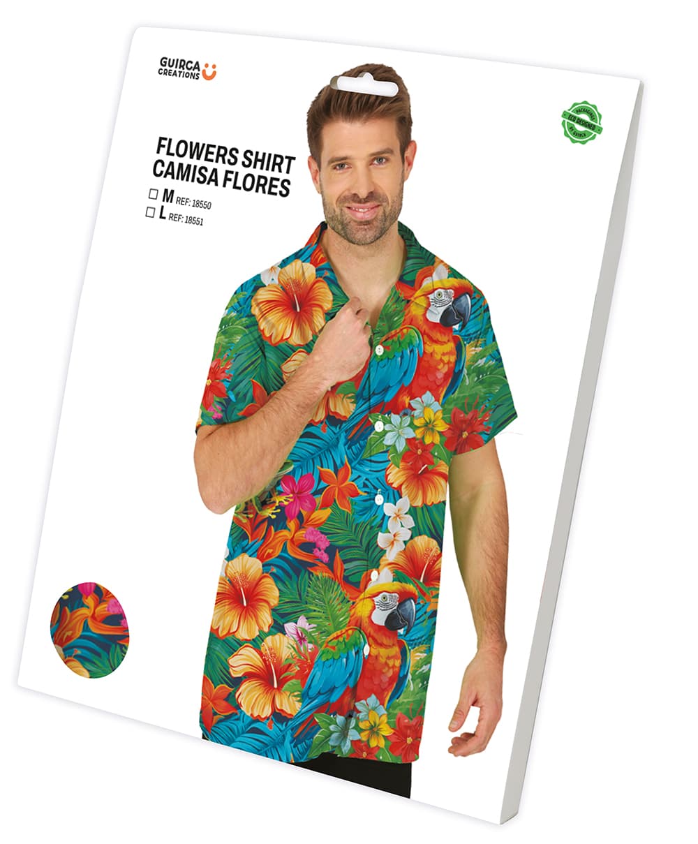Blomstret skjorte til herrer