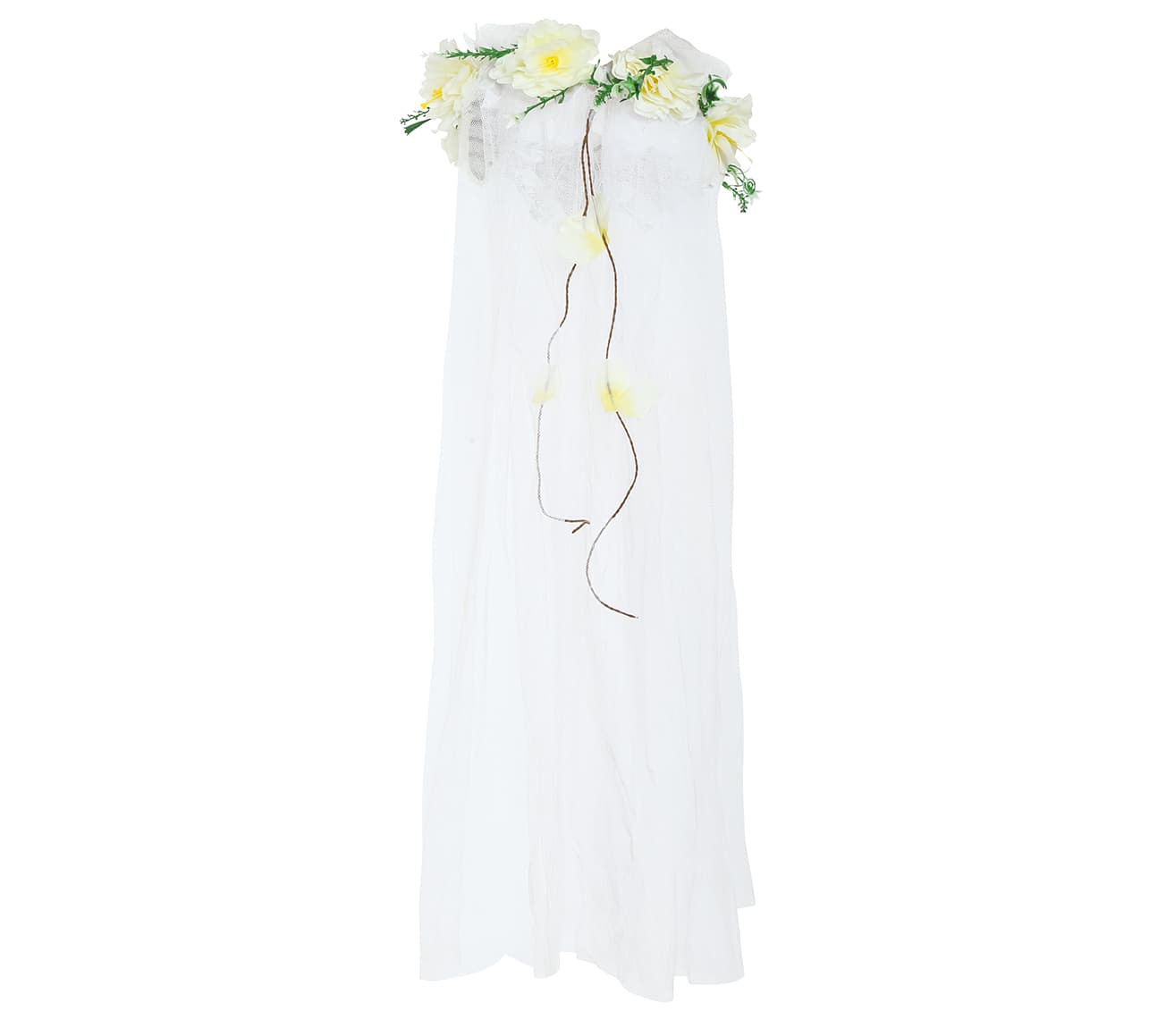 Tiara med blomster og slør