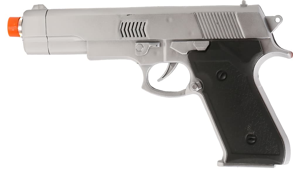 Sølvfarvet pistol 24 cm