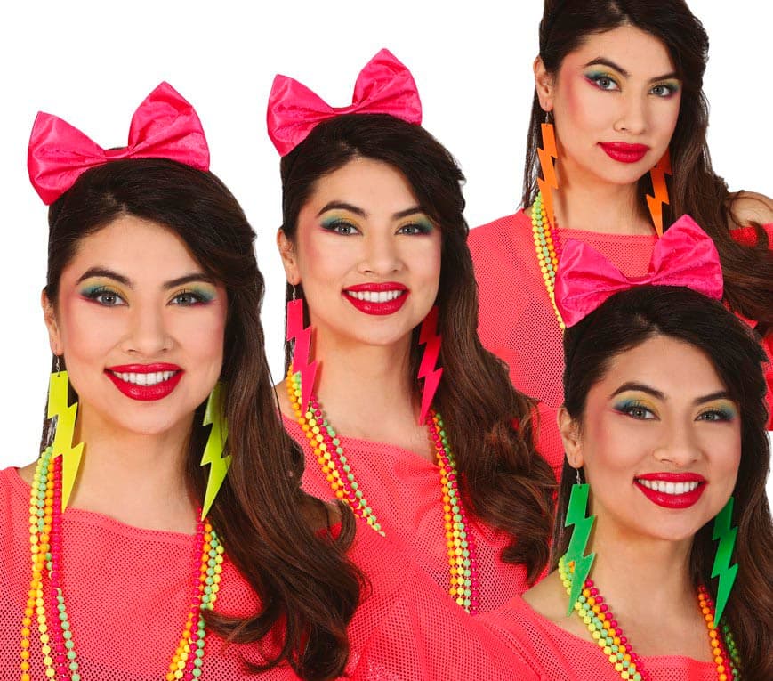 80'er-neonøreringe, assorterede