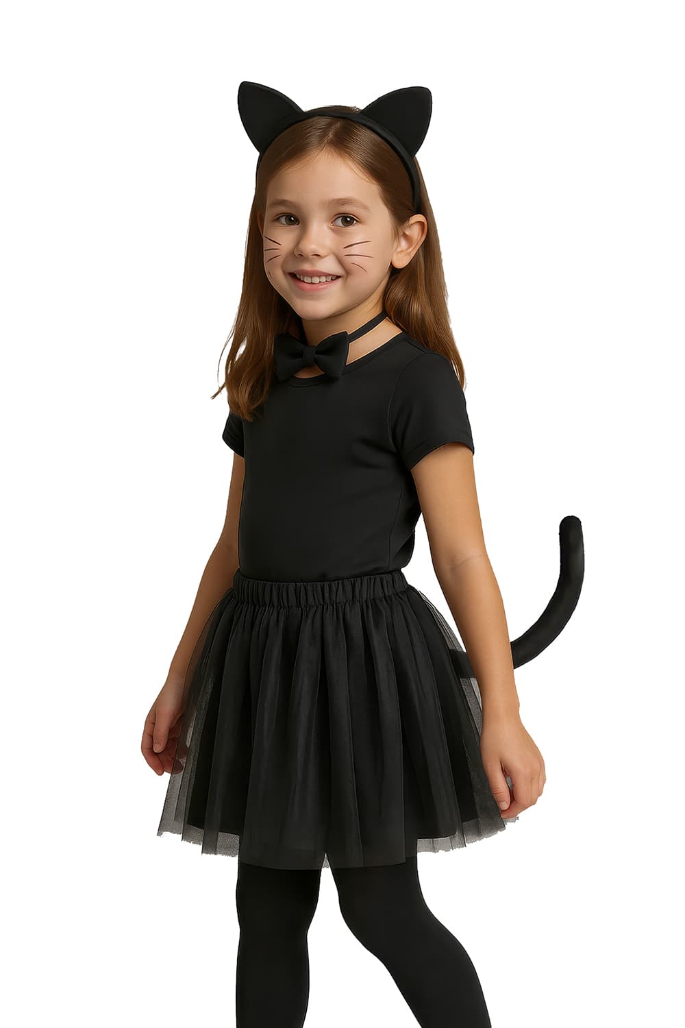 Sort kattesæt til børn, 30 cm