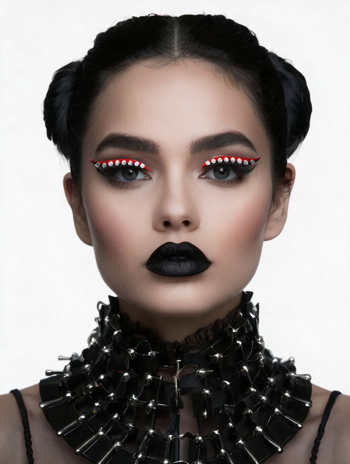 Ansigtssmykker, eyeliner, rød