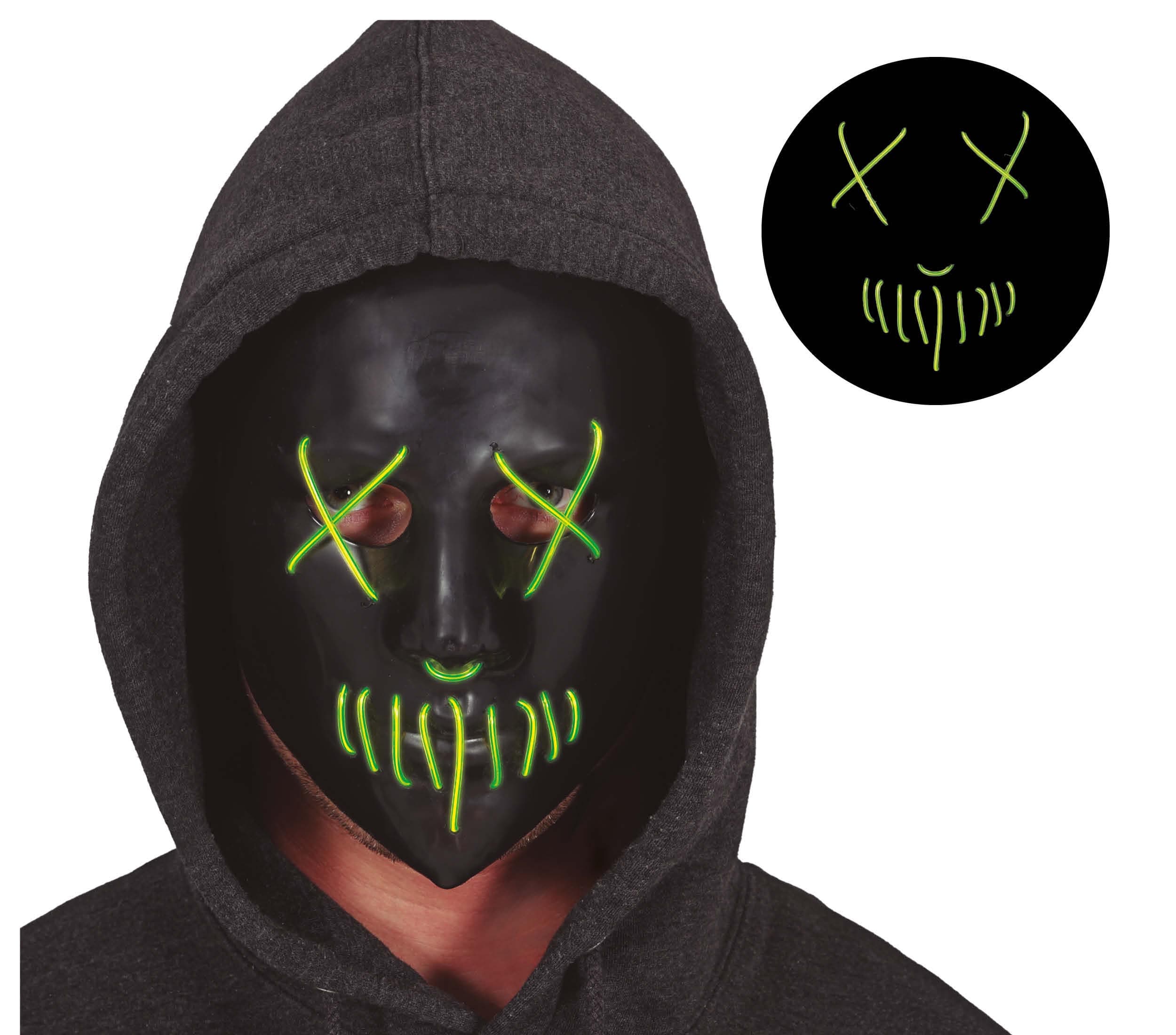 Sort maske med lys, PVC