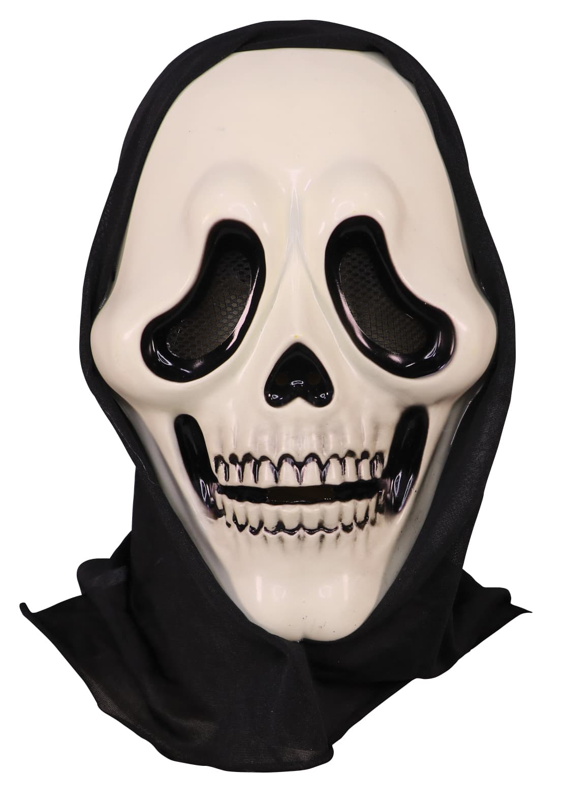 Dræberkraniemaske med hætte, PVC