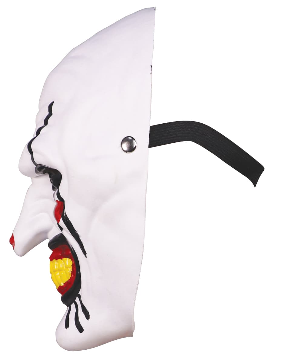 Dræberklovnemaske, PVC, hvid, sort og rød