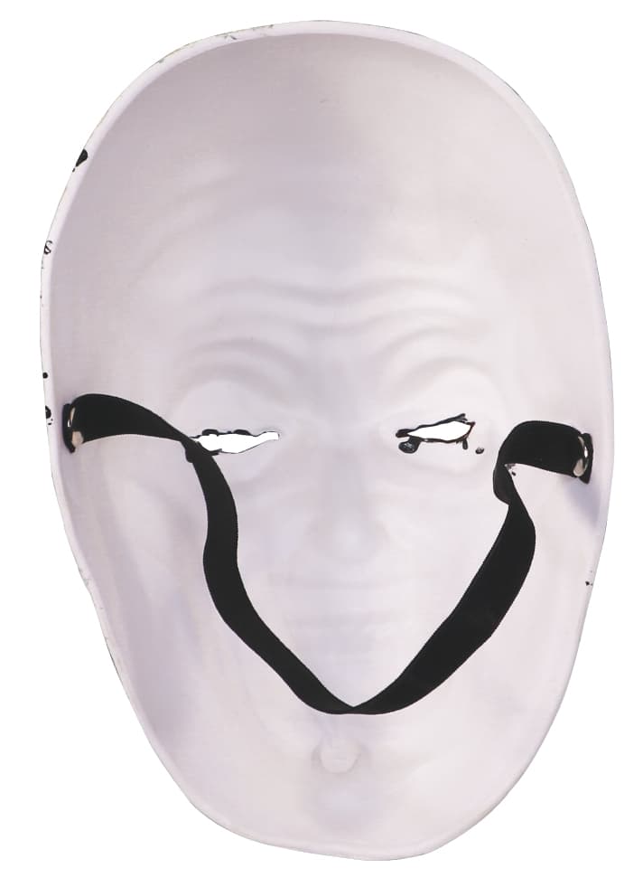 Dræberklovnemaske, PVC, hvid, sort og rød
