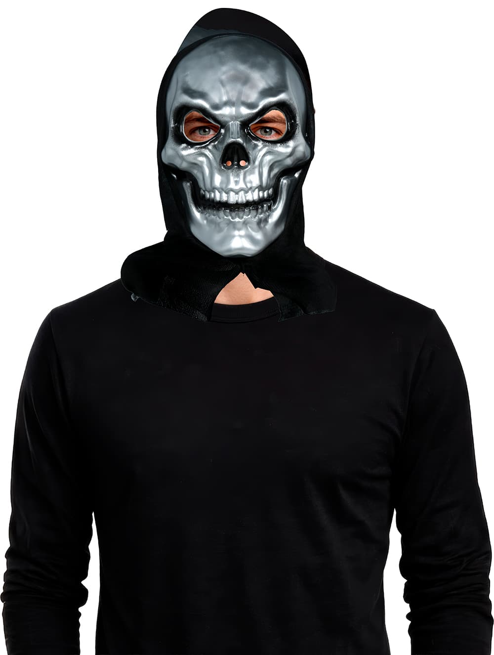 Kraniemaske med hætte, PVC