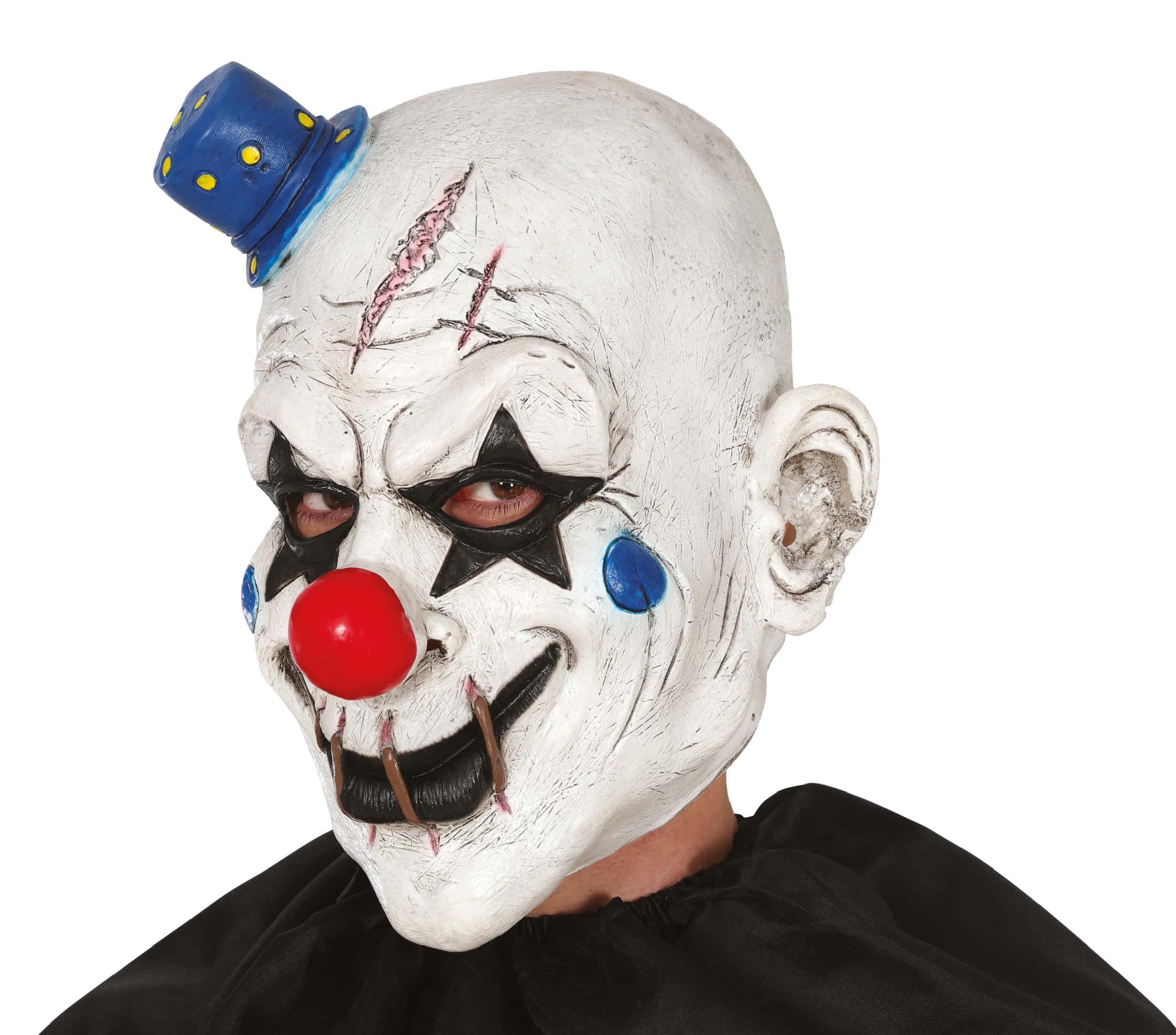 Klovnemaske med minihat, latex