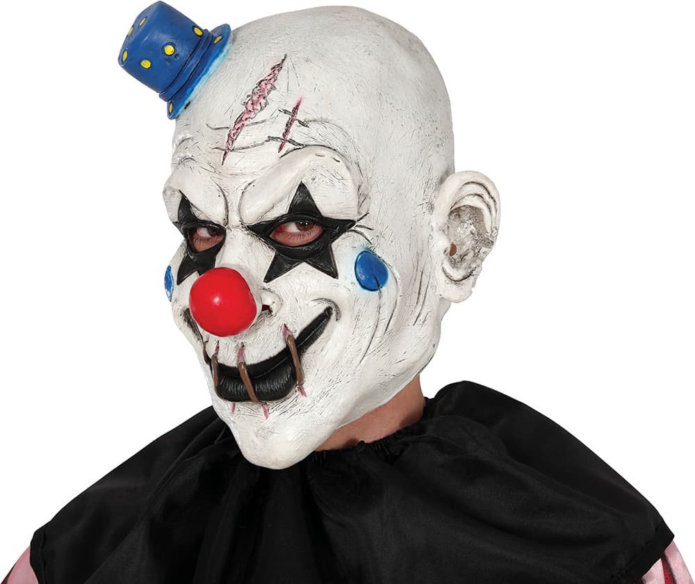 Klovnemaske med minihat, latex