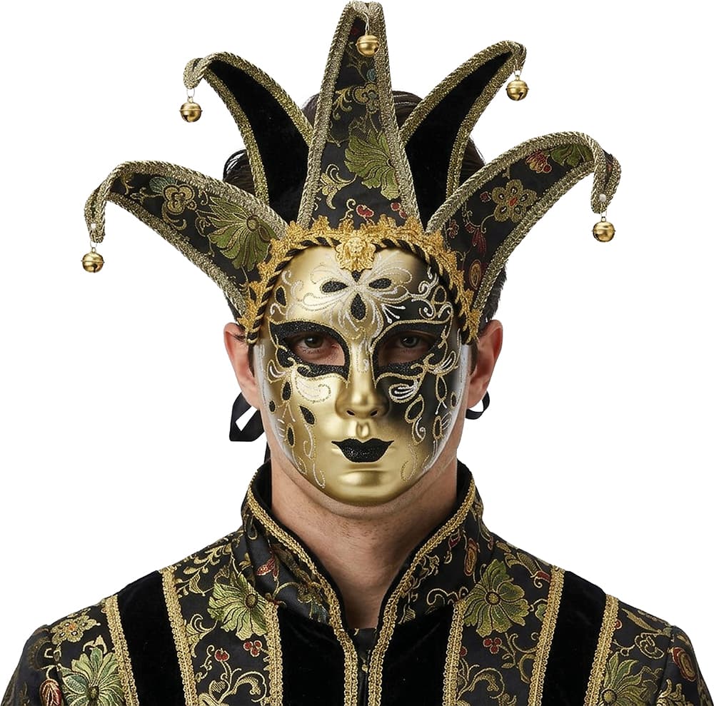 Venetiansk maske, sort og guld