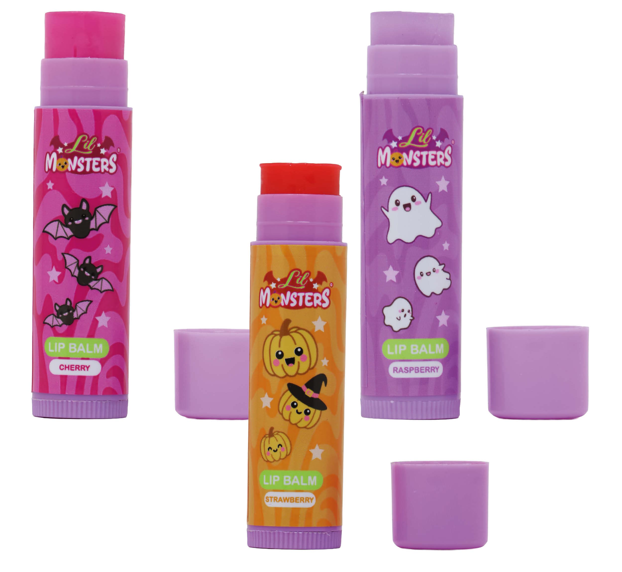 Lil Monsters læbepomadetrio til børn, assorterede motiver
